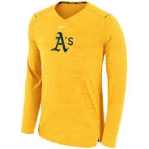 Men’s Nike Oakland Athletics Dri-Fit Performance Long Sleeve T-ShirtSize XL